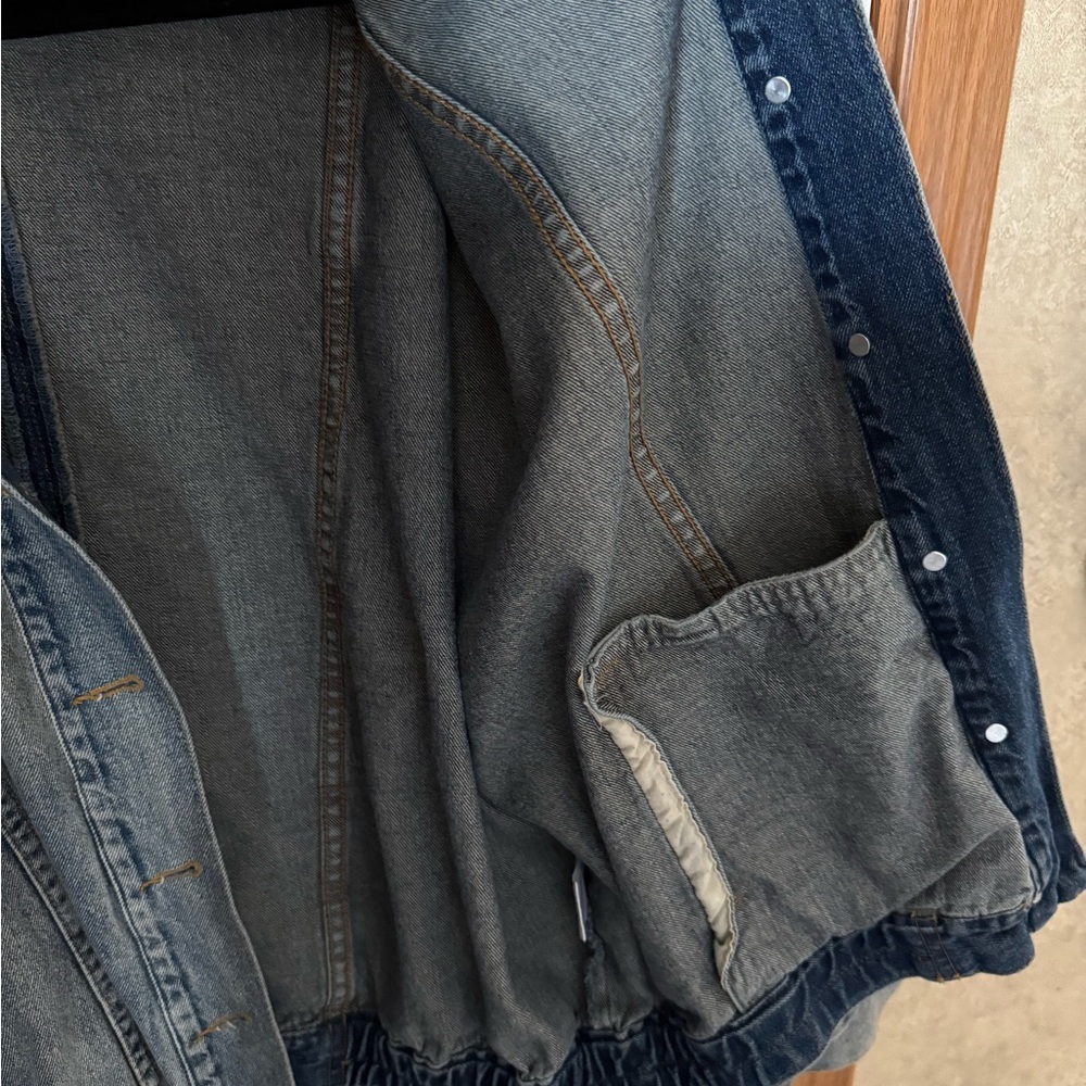 Mustard Seed Denim Bomber Jacket - Picture 7 of 8